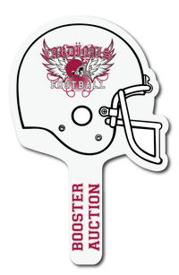 Custom shaped corrugated plastic bidder auction paddles / hand fans with......