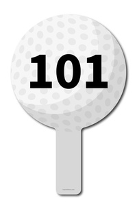 Golf Ball Shaped Plastic Auction Paddles / Numbered Fans