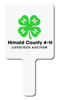 Custom shaped corrugated plastic bidder auction paddles / hand fans with......