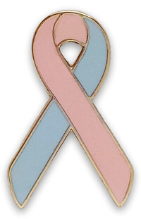 Light Pink & Light Blue Awareness / Support Ribbon Lapel Pin