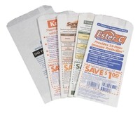 Prescription and Pharmacy Bags in Natural Kraft or White Paper