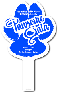 Custom shaped corrugated plastic bidder auction paddles / hand fans with......