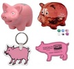 Pig / Piggy / Piglet Shaped Items with your custom printed branding or personalized logo.