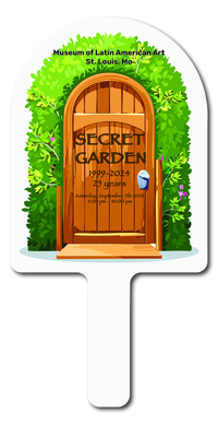 Custom shaped corrugated plastic bidder auction paddles / hand fans with......