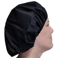 Nylon ruffle spa cap/hair cover/head cap with elastic sewn in the... from ASI...