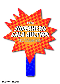 Custom shaped corrugated plastic bidder auction paddles / hand fans with