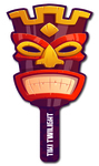 Tiki Head Shaped Plastic Auction Paddles / Numbered Fans