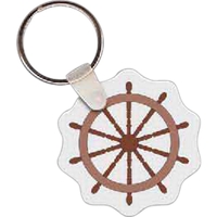 Full color ship's wheel shaped key tag, 1.77" x 1.85"... from ASI 56100...
