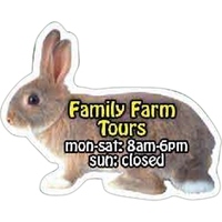 Thin magnet shaped like a rabbit that measures 2.25" x 1.83"... from ASI...