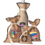 Tiki Burlap/Jute Pouch with Tie