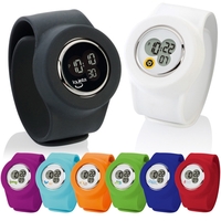 Slap-On - Digital analog watch with flexible, waterproof silicone band.......