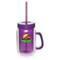 Double wall mason jar with handle, 17 oz.... from ASI 39552 BEL Promo