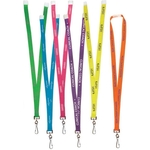 3/4" Neon Silk Screen Lanyard