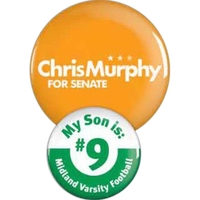 1-2 Color 2.5" Diameter Round Button with Safety Pin Back