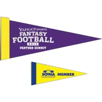 Durable, premium pennant measuring 5" x 12" with a 1" sewn... from ASI 66390...