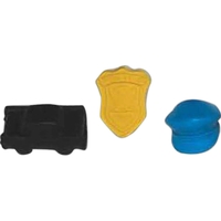 Mini pencil top eraser in three styles of police shapes for... from ASI 66390...