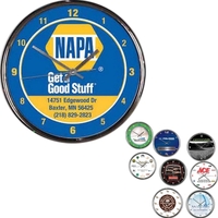 12" diameter chrome clock with a brushed silver hand, a AA... from ASI 66390...