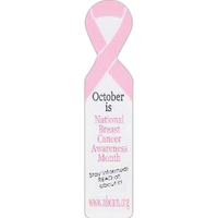 1 7/8" x 8 3/8" breast cancer pink ribbon-themed laminate bookmark.... from...