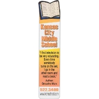 1 7/8" x 8 3/8" laminated bookmark with book-shaped topper.... from ASI 44830...
