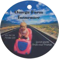 2" round heavy laminate key tag.... from ASI 44830 The Chest