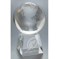 Globe award made of optical crystal with a wedge base.... from ASI 71920...