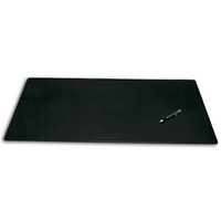 Black leather desk pad measuring 34" x 20" without rails and... from ASI...