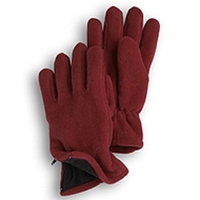 Maroon Fleece Zipper Gloves