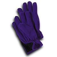 Purple Fleece Zipper Gloves