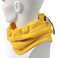 Gold fleece neck gaiter with an adjustable draw cord for snug... from ASI...