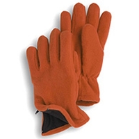 Orange Fleece Zipper Gloves