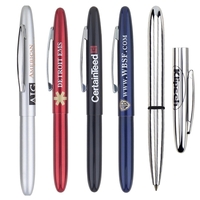 Special extendable brass ballpoint pen with shiny chrome trims accents.......