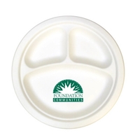 Biodegradable 10" - 3 compartment compostable paper plate.... from ASI 88200...