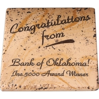 Travertine coaster. 4" x 4" x .25".... from ASI 89860 StoneyCreek / StoneyCreek®