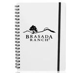 White Spiral Notebooks with Elastic Band