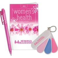 2016 women's pocket calendar, folding nail file and stylish pink pen.... from...