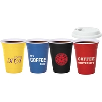 Red - Double wall ceramic coffee party cup.... from ASI 40261 Berney-Karp Inc...