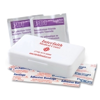 First aid kit with two square bandages 1 1/2", 5 strip... from ASI 79896...