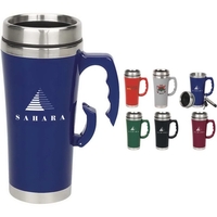 Black - Travel mug with carabineer handle, 16 oz.... from ASI 40261...