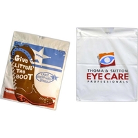 Polyethylene bag with drawtape closure in six sizes. Reusable and...