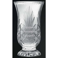 Lead crystal vase award with short pedestal.... from ASI 65153 Kirk & Matz...