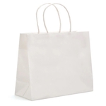 ECO White Kraft Eurostyle Shopping Bag (10" x 4" x 8")
