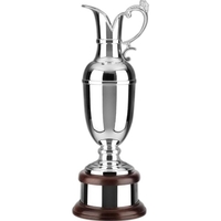 Supreme silver plated plain claret golf trophy on base with mahogany... from...
