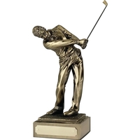 Antique gold finish male golfer award. Ideal for engraving on plate... from...