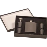 Matte Black Flask Set with Box