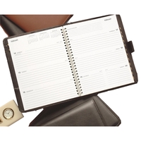 Executive week planner with refillable with sewn simulated leather cover......
