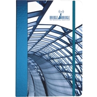 Full-color refillable three-ring binders with 100 sheets of lined paper...