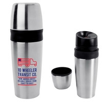 24 oz. stainless steel thermos mug with one-handed, one-click activation...