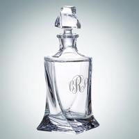 Decanter made of ecologically clean molten crystal "Crystalite" glass with...