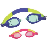 Silicone swimming goggles with UV and antifog lenses and adjustable,...