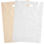 Patch handle bag with side gusset